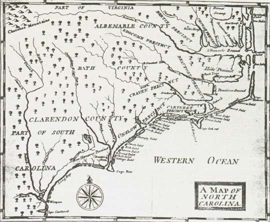 Map of North Carolina-1737